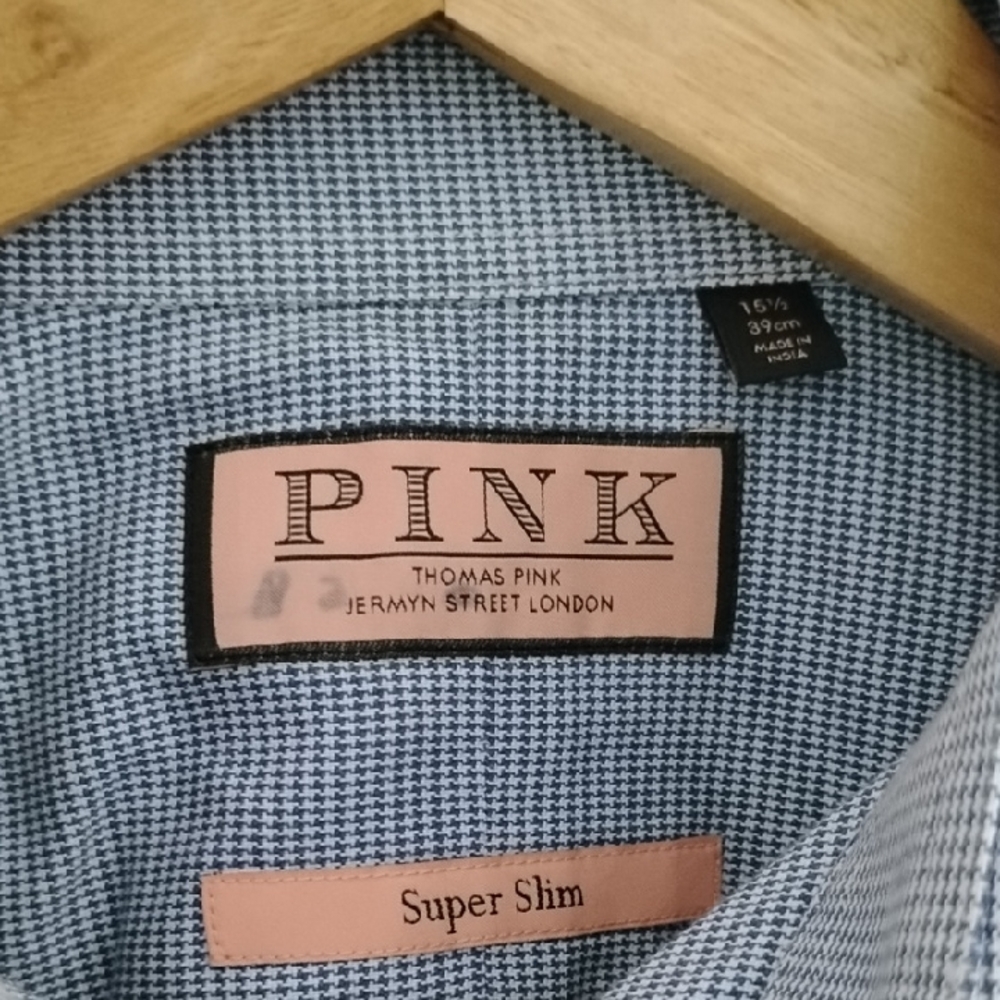 Thomas Pink Blue Dress Shirt Super Slim Fit